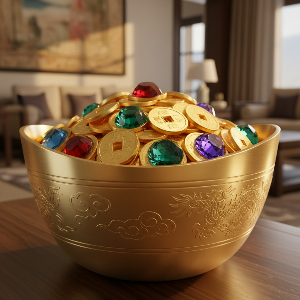 Brass Fortune Bowl - Detail Shot