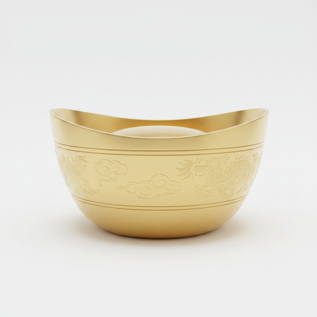 Brass Fortune Bowl - White Background